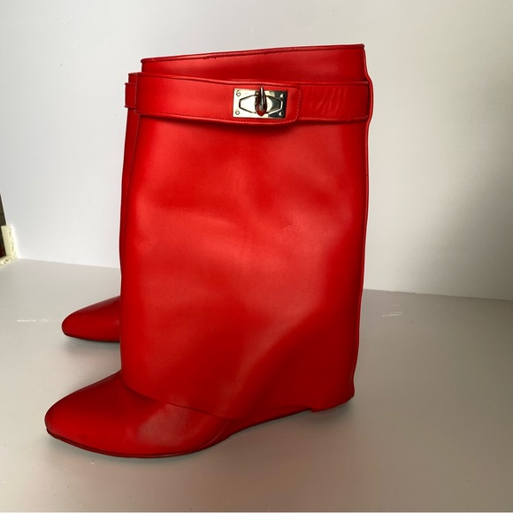Givenchy Red Ankle Shark Boots - Size 41 - Old Style - Picture 16 of 16